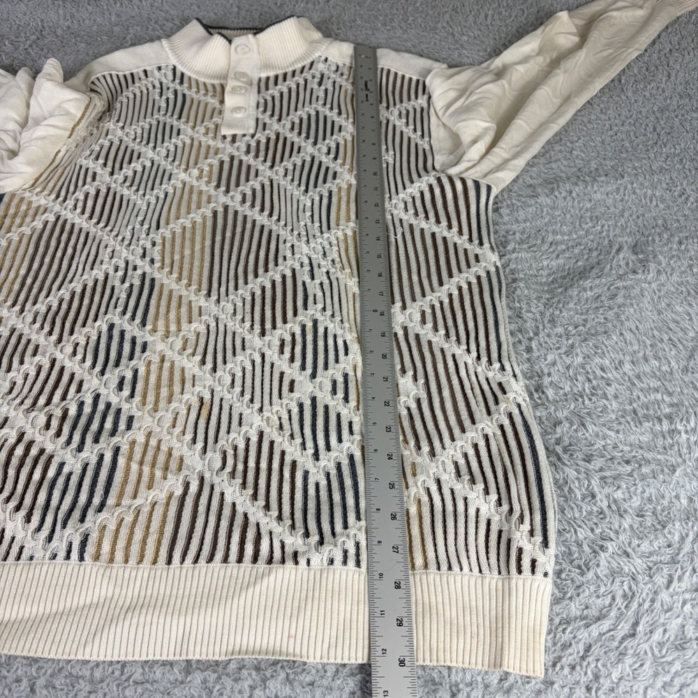 Steve Harvey Celebrity Edition Mens XXL Cream Geometric Knit Mock Neck Sweater - Picture 6 of 9